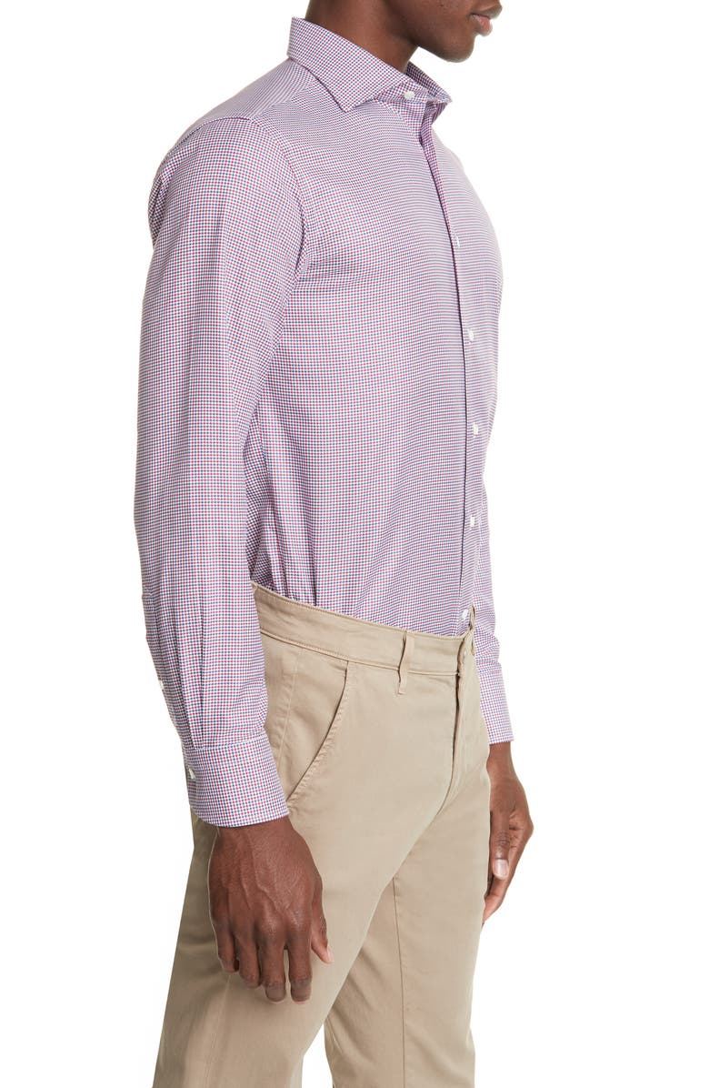 Canali Regular Fit Houndstooth Dress Shirt, Alternate, color,