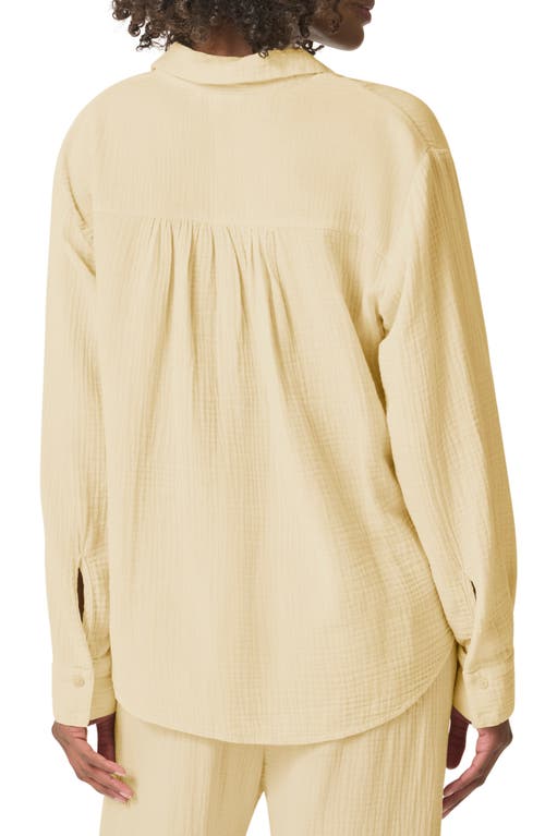 Splendid Adele Oversize Cotton Gauze Button-up Shirt In Limoncello