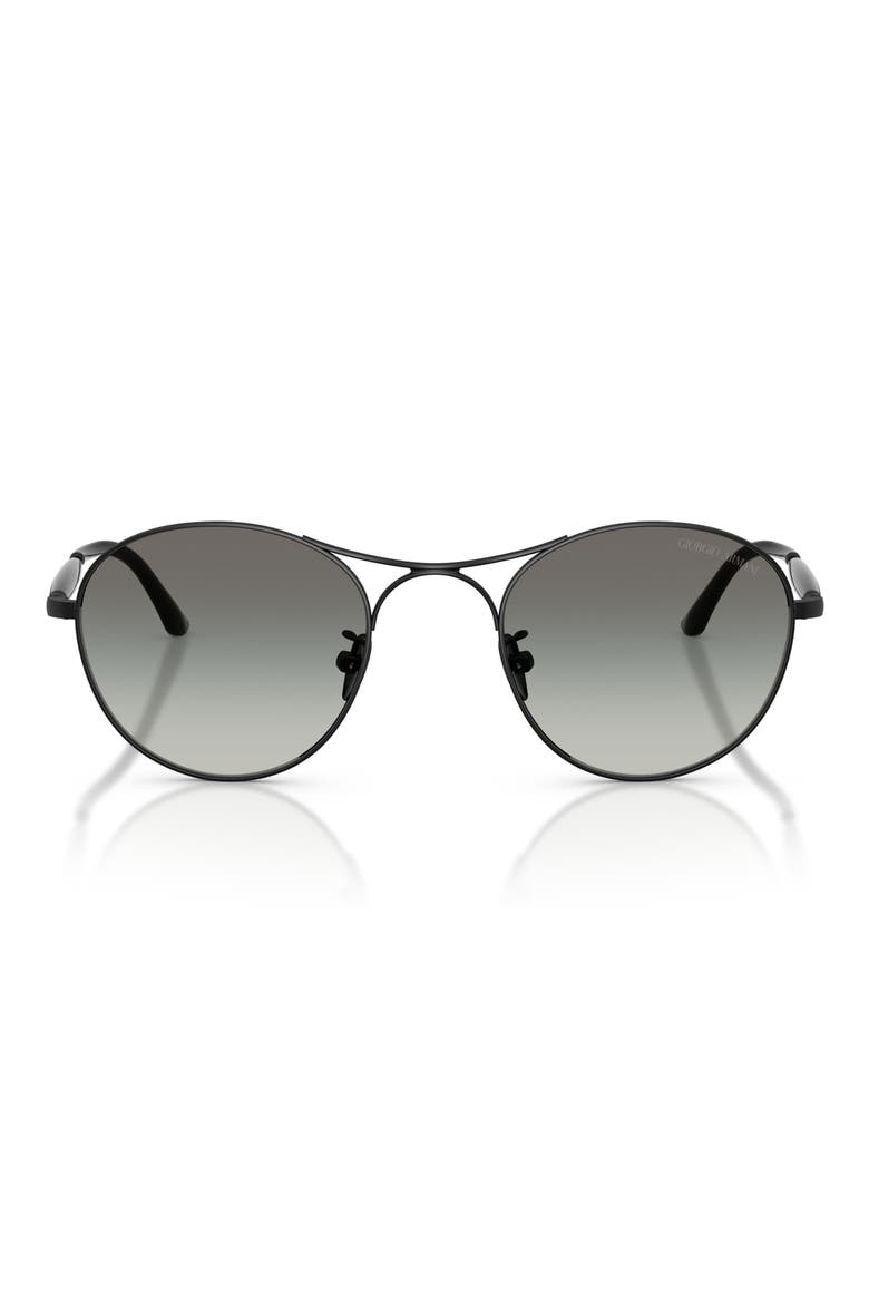 50mm Round Sunglasses, Main, color, MATTE BLACK / GRADIENT GREY