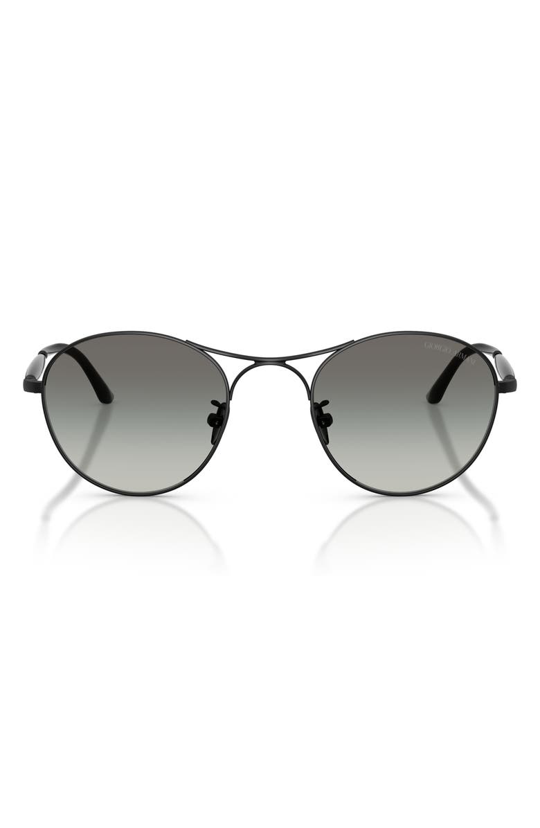 AX Armani Exchange 50mm Round Sunglasses, Main, color, Matte Black / Gradient Grey