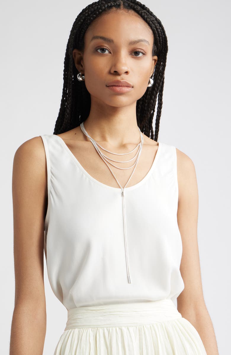 Nordstrom Snake Chain Layered Y-Necklace, Alternate, color, Silver