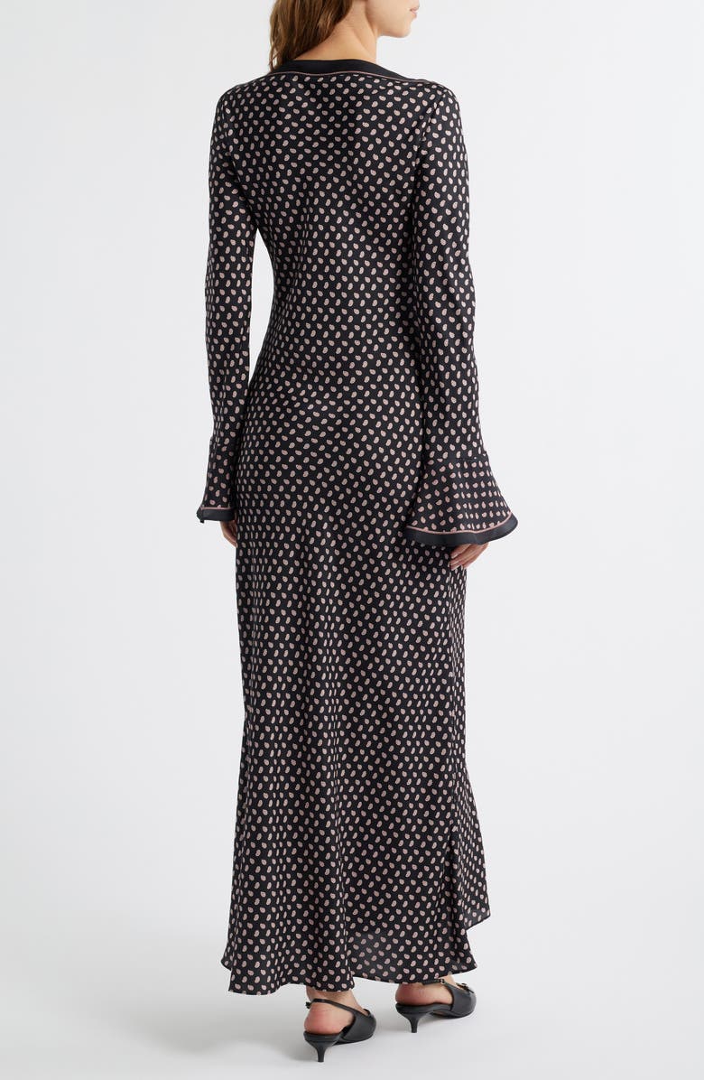 DÔEN Daniva Long Sleeve Silk Blend Satin Maxi Dress, Alternate, color, 