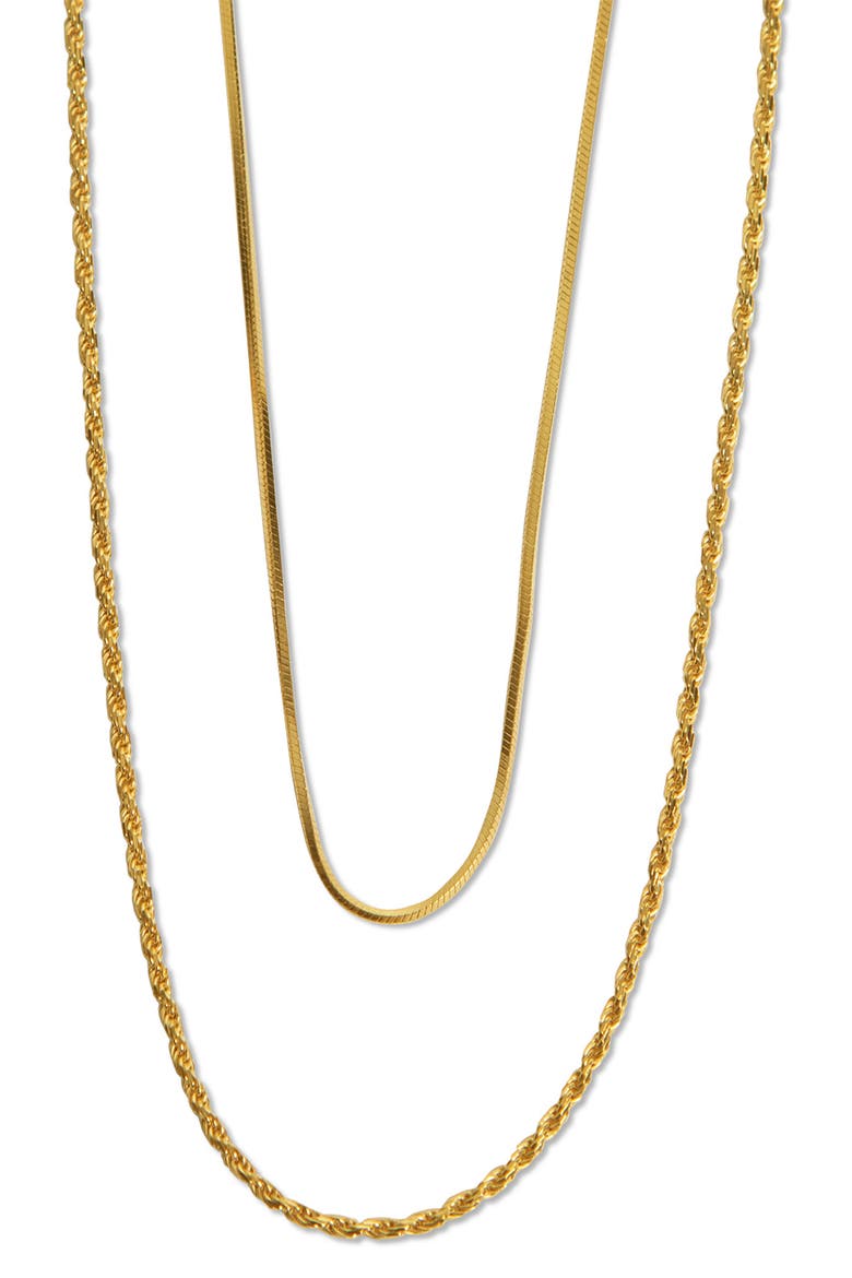 Rope & Serpentine Chain Layered Necklace, Main, color, GOLD