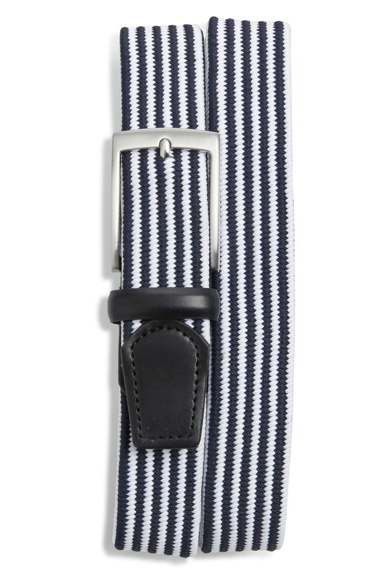 Ian Woven Elastic Belt, Main, color, NAVY SEABORNE