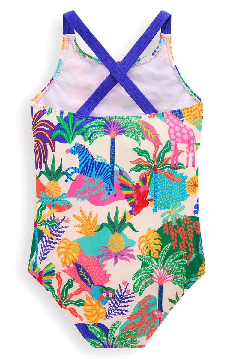 Mini Boden Kids' Crisscross Strap One-Piece Swimsuit, Alternate, color, 