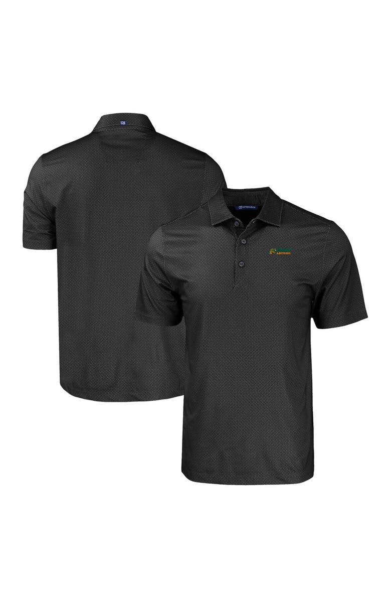 Cutter & Buck Men's Cutter & Buck Black Florida A&M Rattlers Pike Eco Tonal Geo Print Stretch Recycled Polo, Main, color, 