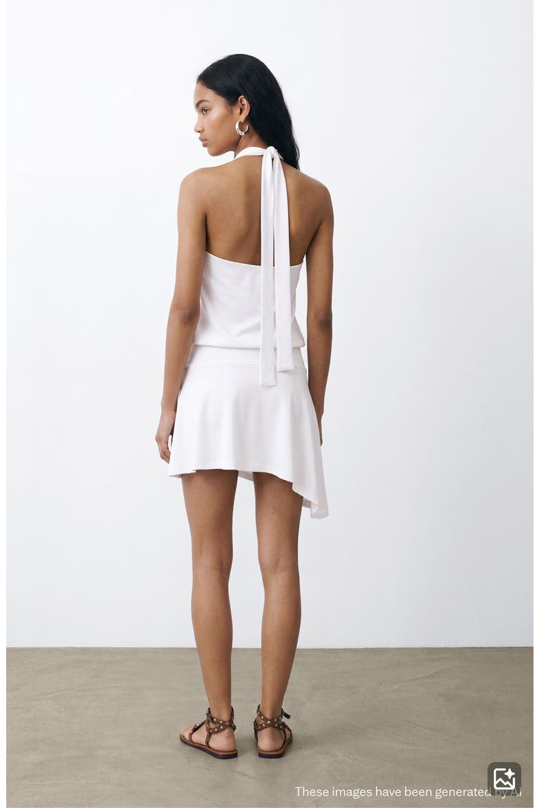 Asymmetric Sleeveless Minidress, Alternate, color, WHITE