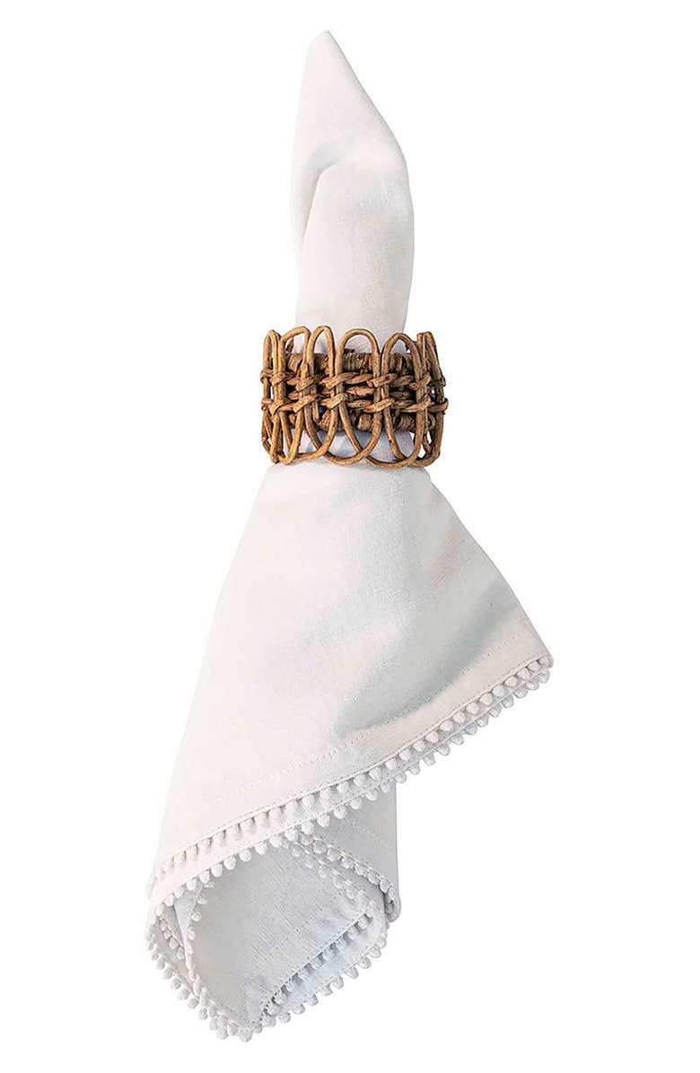 Juliska Berry Trim Set of 4 Cotton & Linen Napkins, Alternate, color, 