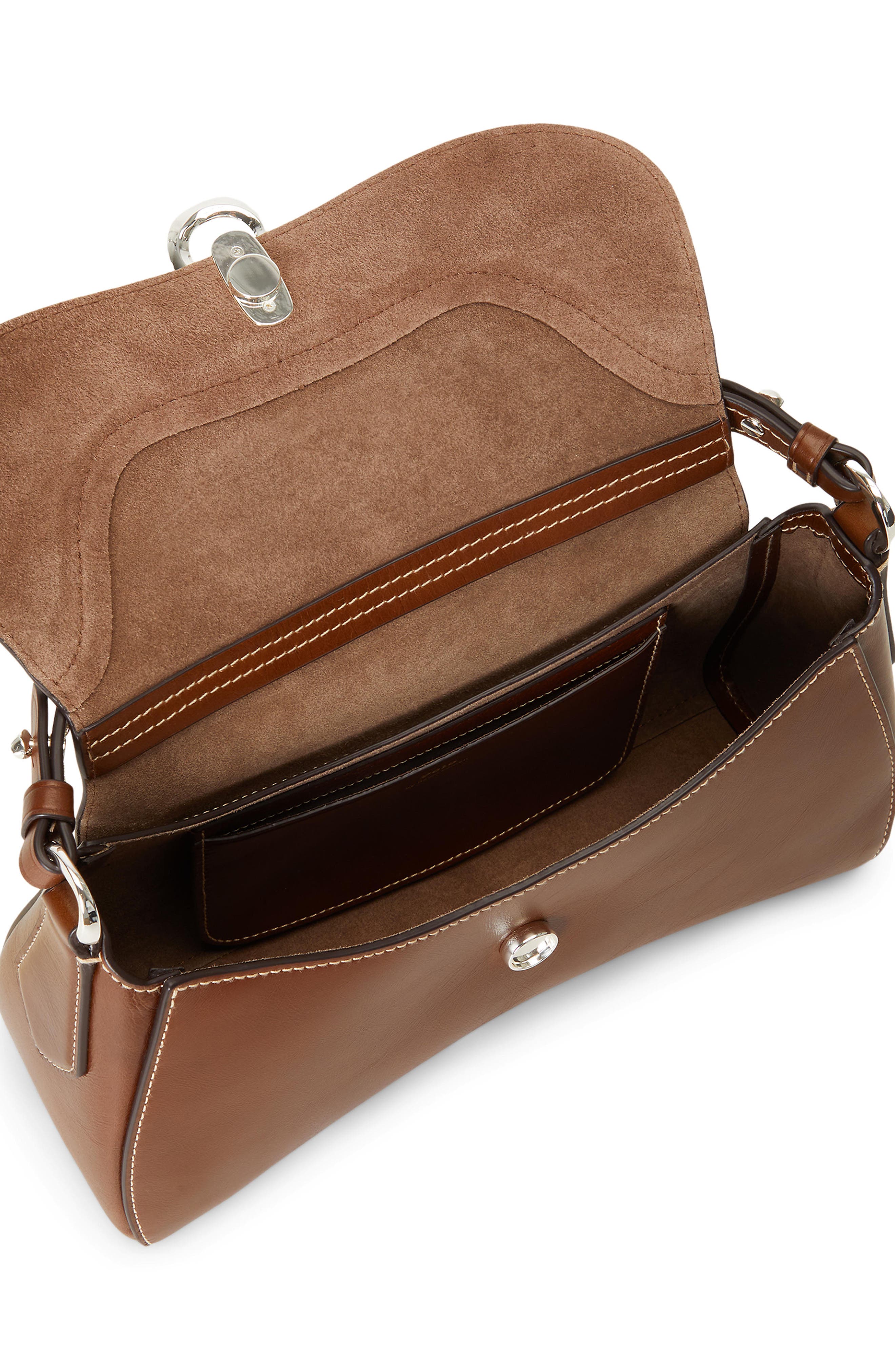 Leather Crossbody Bag, Alternate, color, CHESTNUT