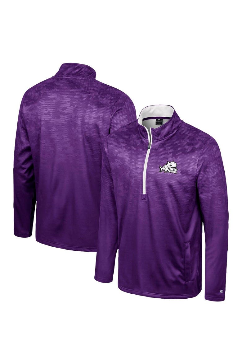 Men's Colosseum  Purple TCU Horned Frogs The Machine Half-Zip Jacket, Main, color, Purple