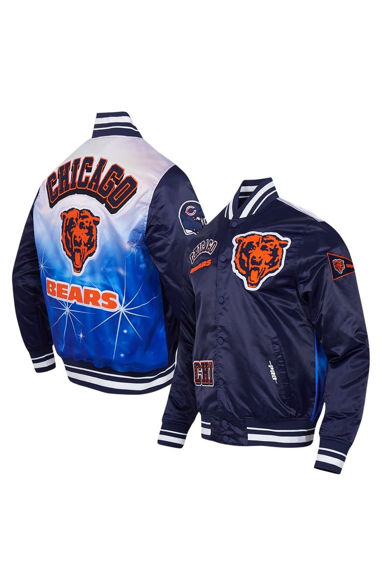 PRO STANDARD Men's Pro Standard Navy Chicago Bears Sublimated Satin Full-Snap Jacket, Main, color, Navy