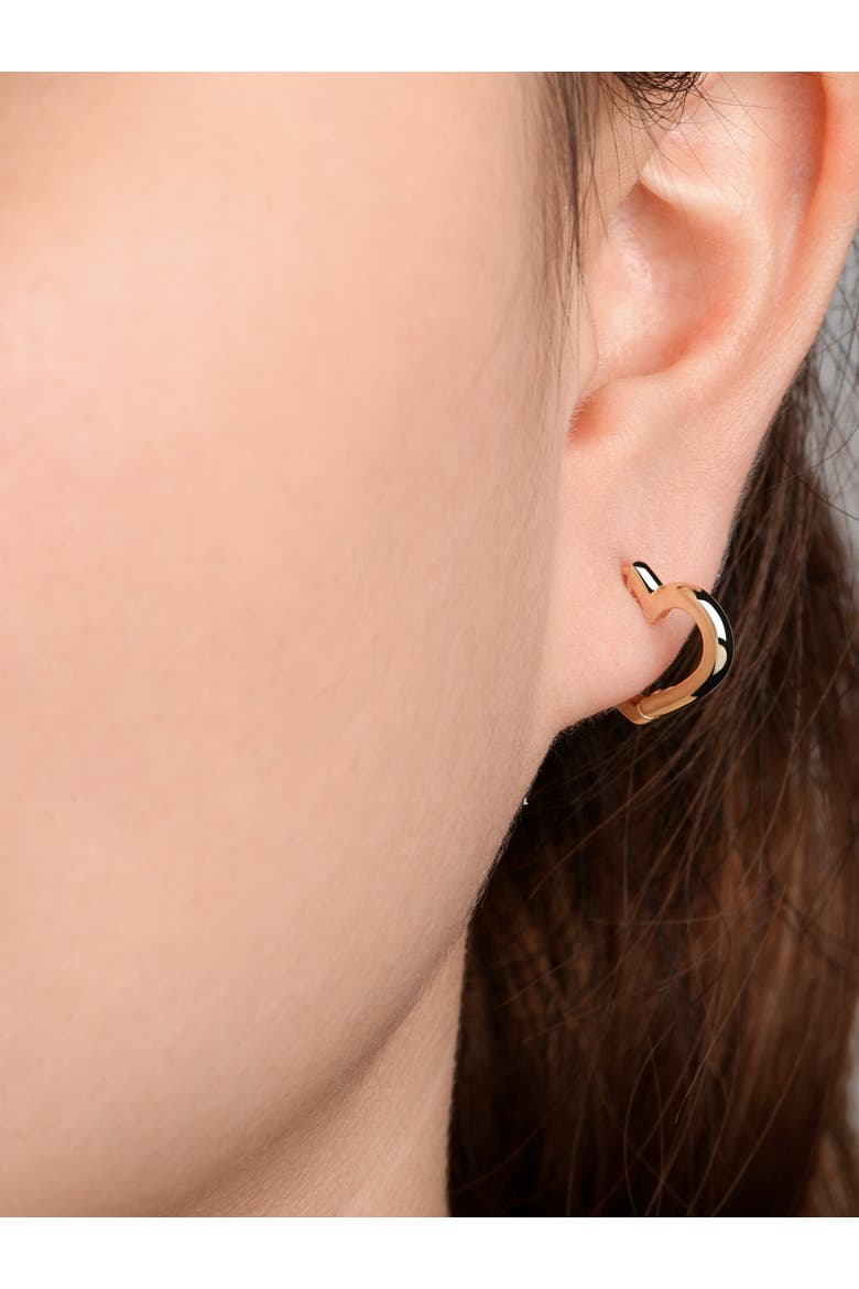 Heart Hoop Earrings in 14K Gold, Alternate, color, Yellow Gold