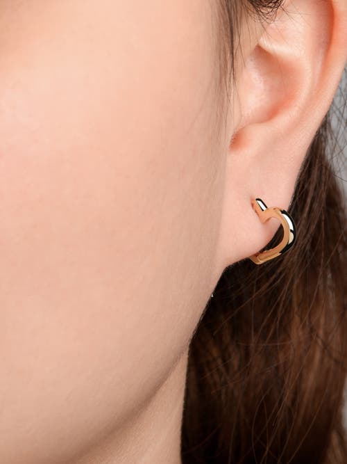 Devata Heart Hoop Earrings In Gold