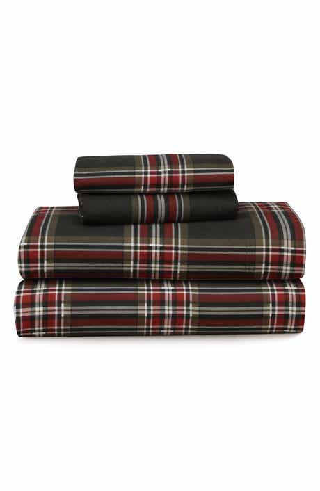 AZORES HOME Heritage Plaid Cotton Flannel Sheet Set