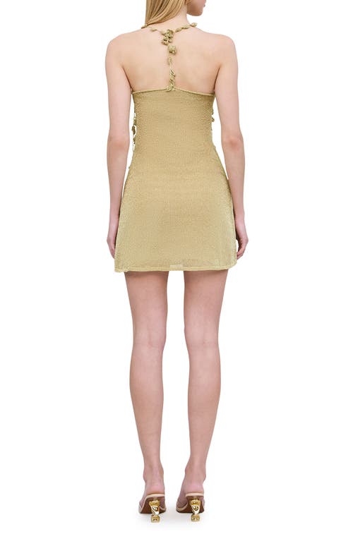 Cult Gaia Alonza Metallic Floral Appliqué Sweater Minidress