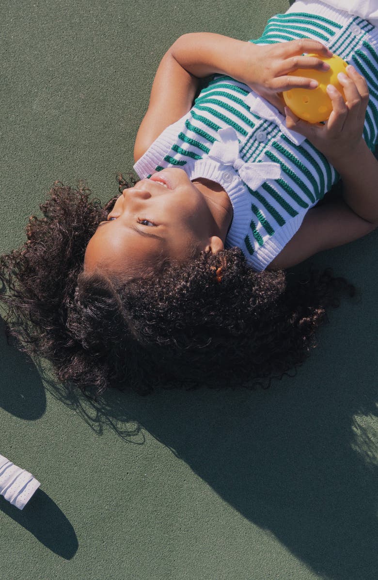 Hope & Henry Kids' Organic Button Front Sweater Tank with Bows, Alternate, color, Kelly Green Stripe