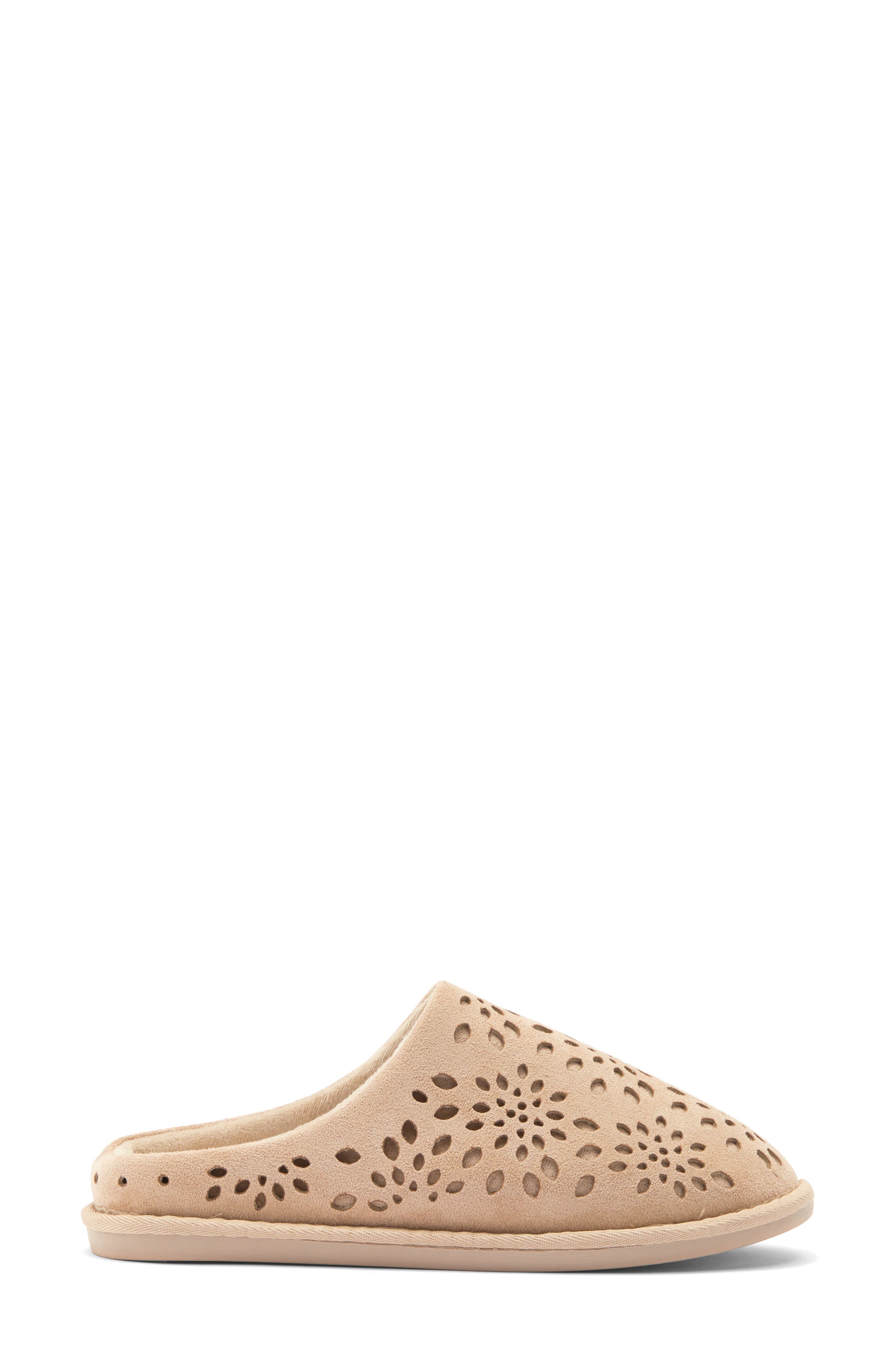 Børn Laser Cut Microsuede Clog Slipper, Alternate, color, Taupe
