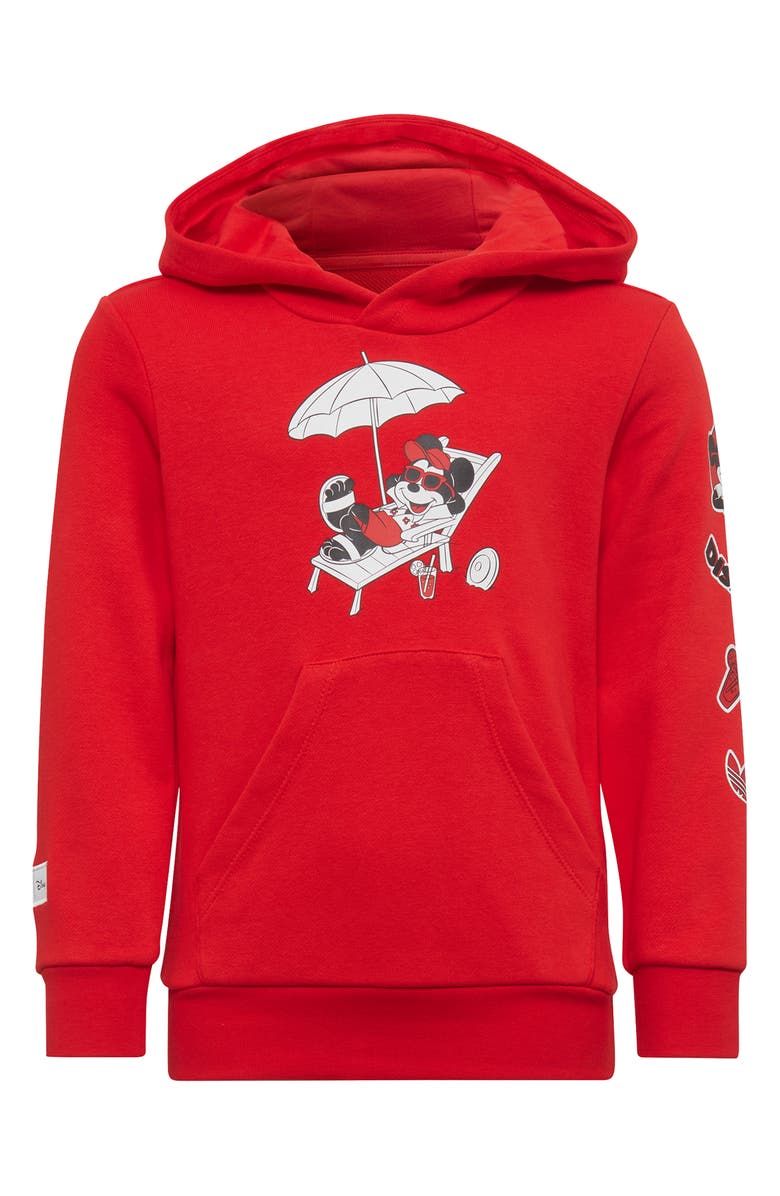 adidas Originals Kids' Mickey Mouse Graphic Hoodie, Alternate, color, 