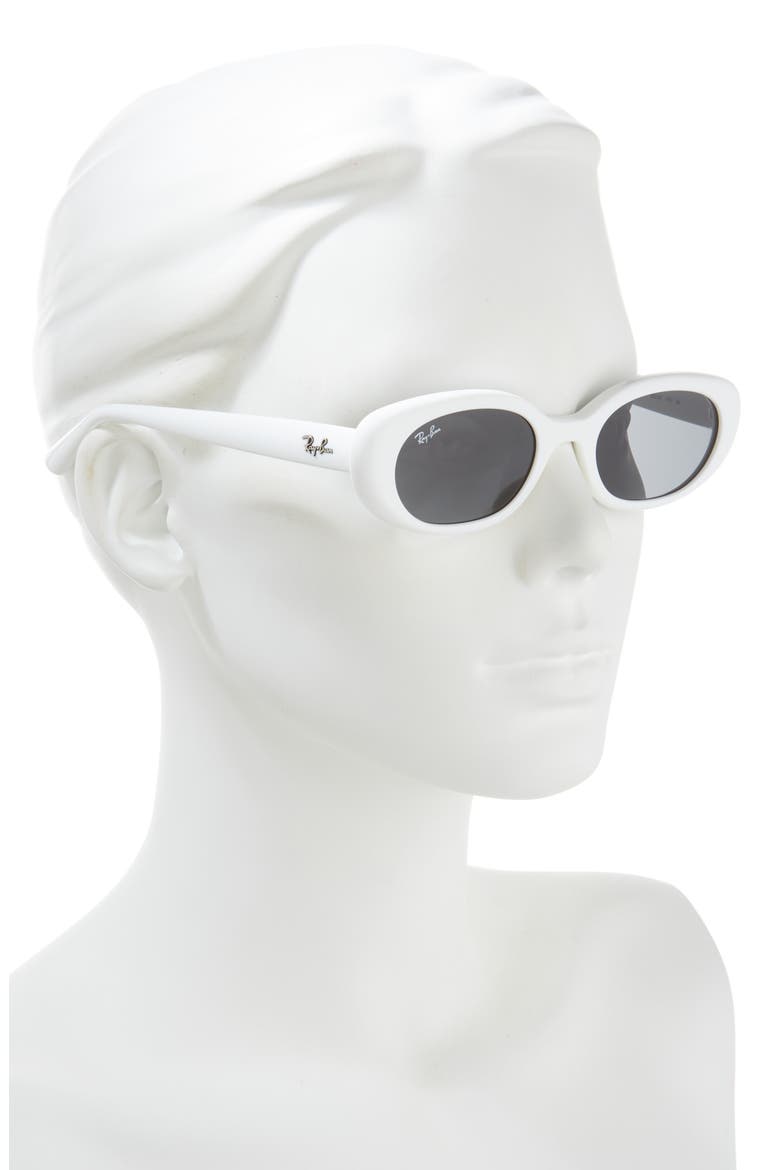 53mm Pillow Oval Sunglasses, Alternate, color, WHITE