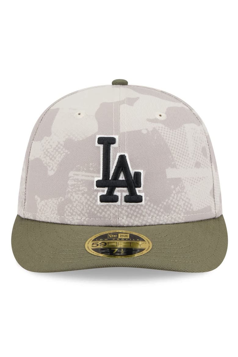 Men's New Era Light Beige/Olive Los Angeles Dodgers 2025 Armed Forces Day Low Profile 59FIFTY Fitted Hat, Alternate, color, Light Beige