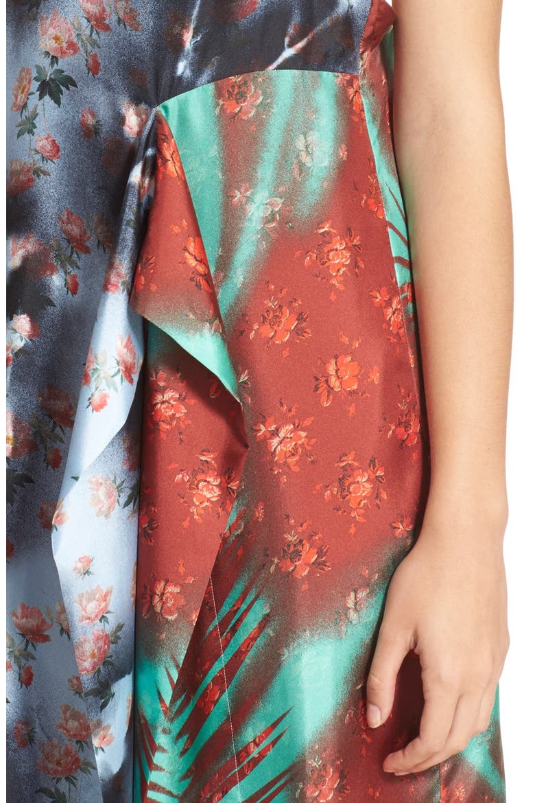 'Clemente' Print Silk Slipdress, Alternate, color, ROSES/ PALM MIX