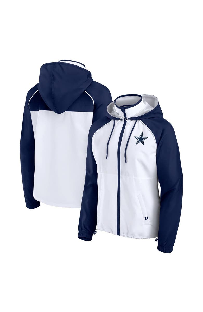 FANATICS Women's Fanatics White Dallas Cowboys Full-Zip Anorak Hoodie Jacket, Alternate, color, 