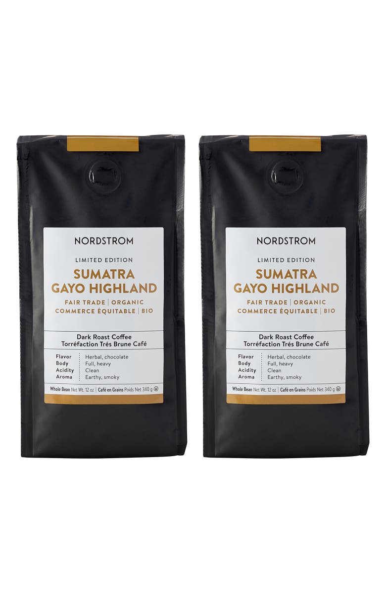 Coffee Bean Nordstrom 2-Pack Ethically Sourced Dark Roast Whole Bean Coffee, Main, color, 