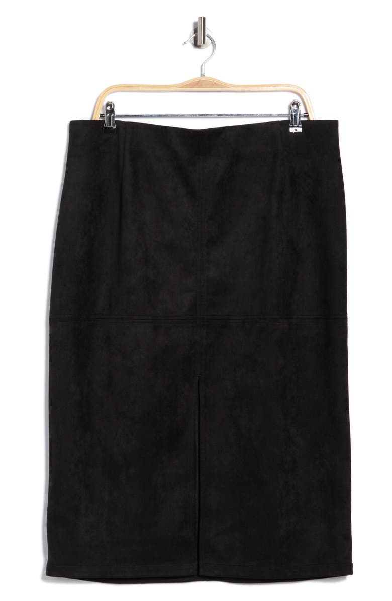 Gemma + Jane Faux Suede Slim Midi Skirt, Alternate, color, Black