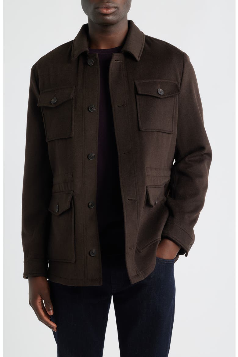 Felted Wool Blend Field Jacket, Main, color, BROWN