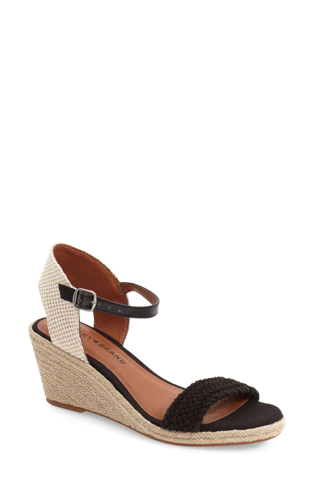 Lucky Brand 'Katereena' Wedge Sandal, Main, color, 