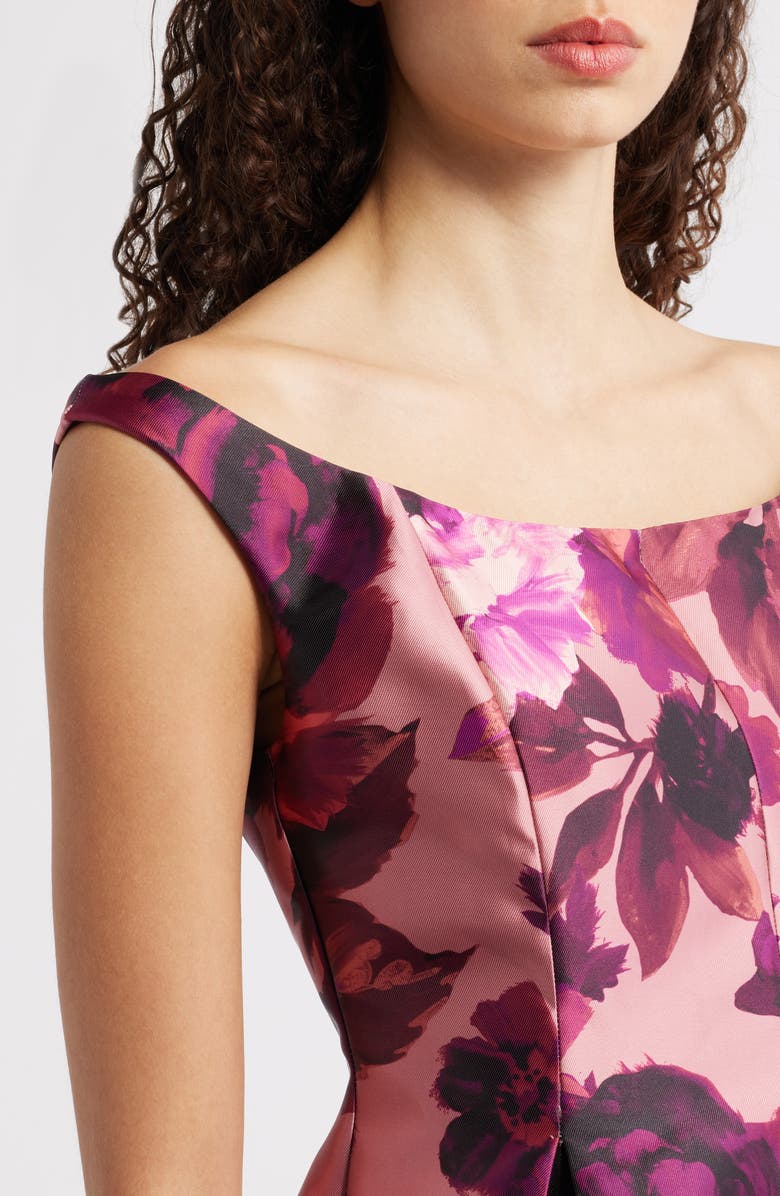 Julia Jordan Floral Off the Shoulder Cocktail Dress, Alternate, color, Pink Multi