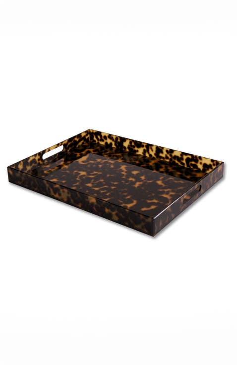 VIDA Acrylic Tortoise X-Large Tray With Handles