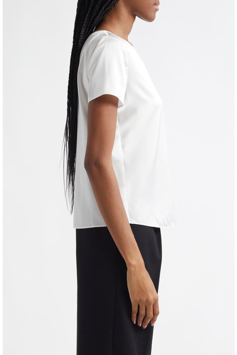 Satin Stretch Silk T-Shirt, Alternate, color, WHITE