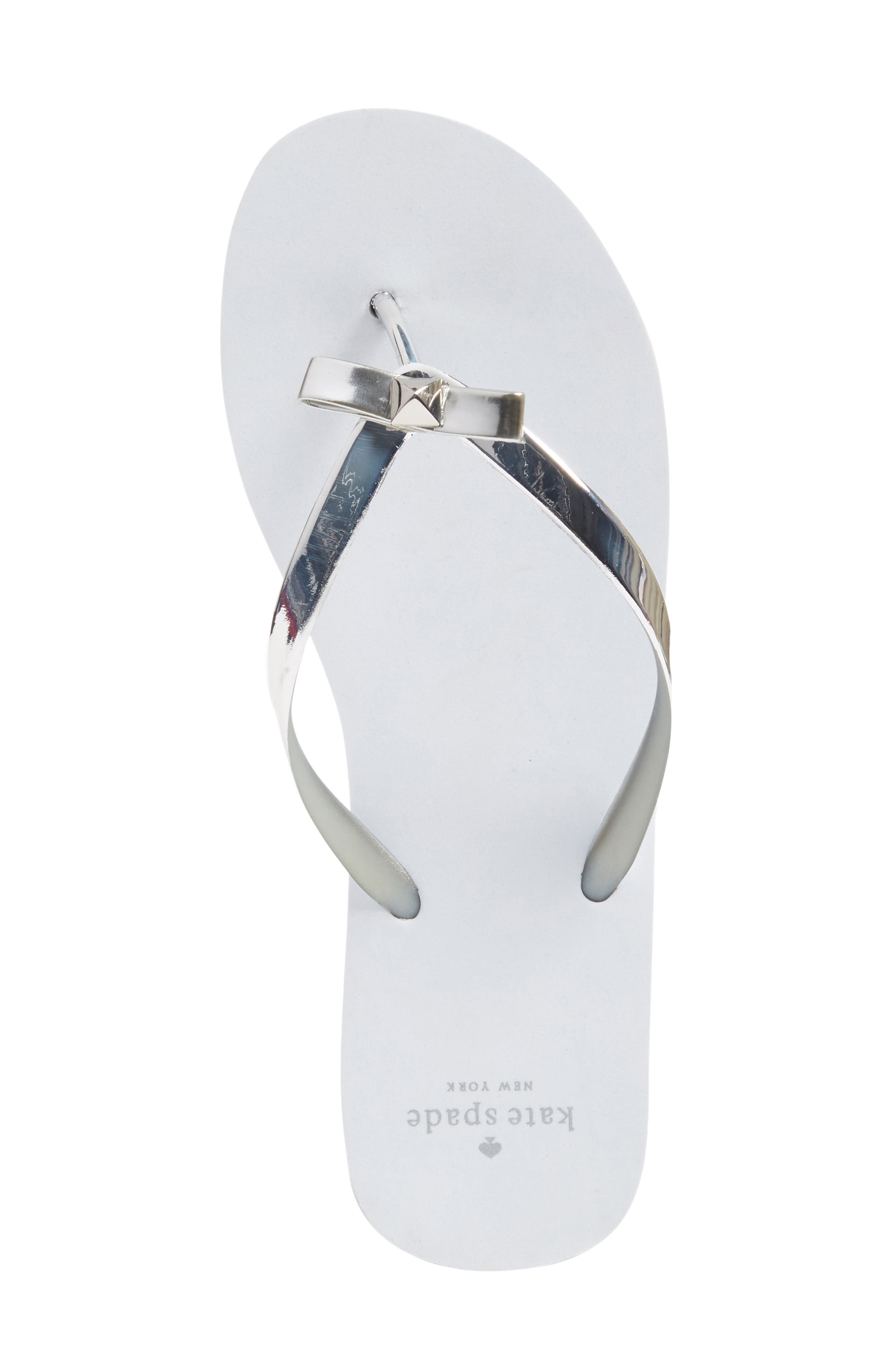 'happily' flip flop, Alternate, color, SILVER/ WHITE