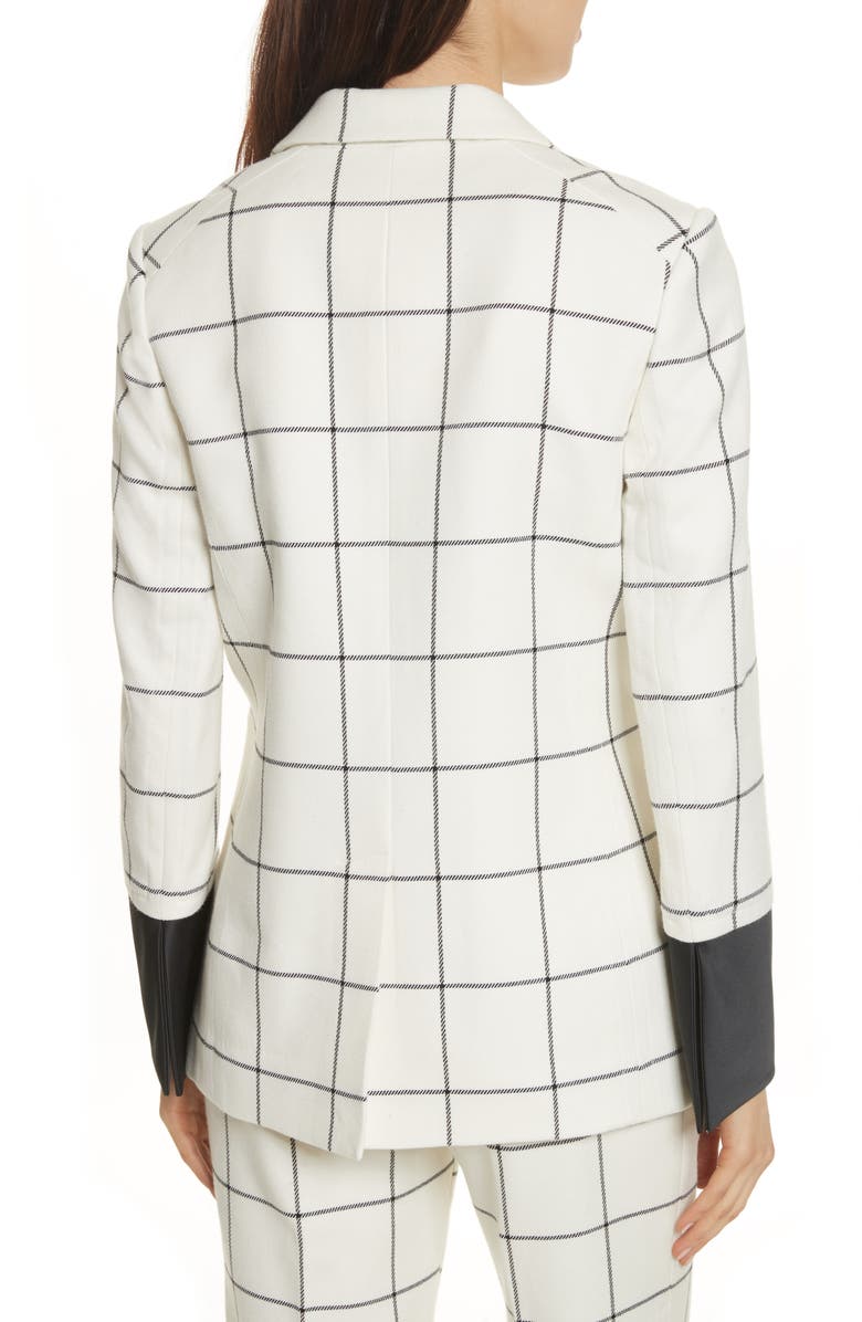 Tory Burch Holt Windowpane Plaid Blazer, Alternate, color,