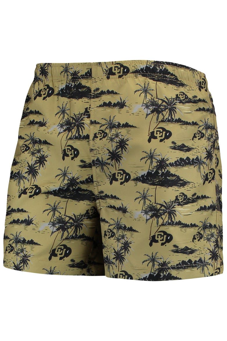 Men's FOCO Gold Colorado Buffaloes Island Palm Swim Trunks, Alternate, color, Gold