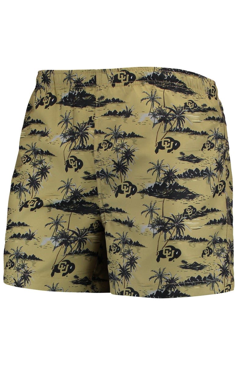 FOCO Men's FOCO Gold Colorado Buffaloes Island Palm Swim Trunks, Alternate, color, Gold