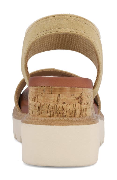 Mia Olany Platform Wedge Ankle Strap Sandal In Natural