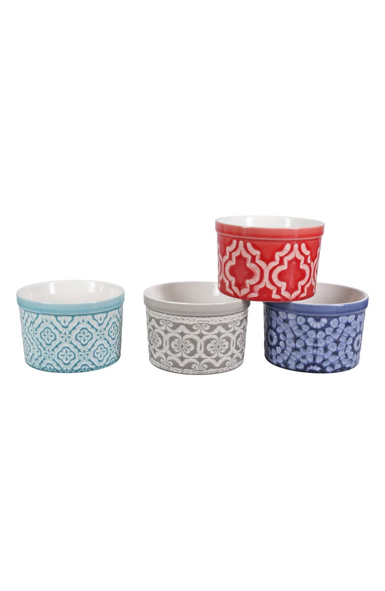 BIA Cordon Bleu Set of 4 Stoneware Dominique Tall Soufflé Dishes, Main, color, Multi