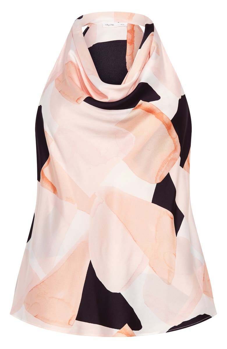 City Chic Chloe Print Cowl Neck Sleeveless Top, Alternate, color, Playful Pink/ Coral Multi