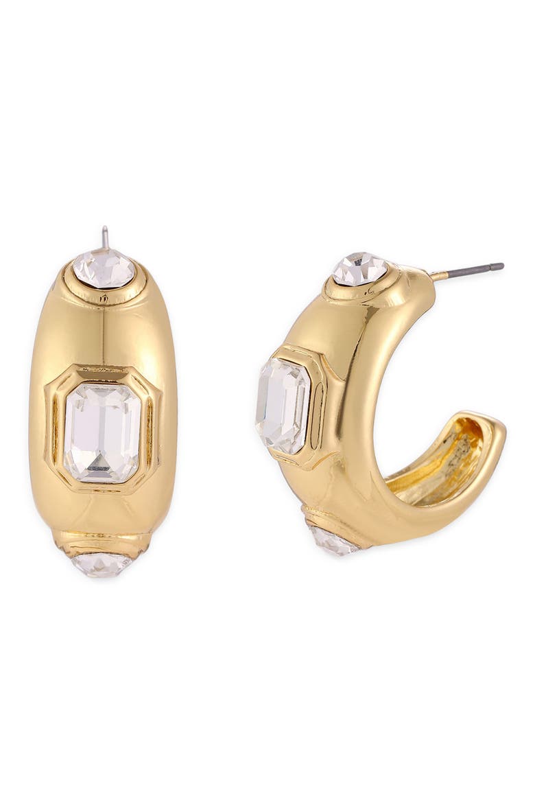 Gardenia Hoop Earrings, Main, color, GOLD