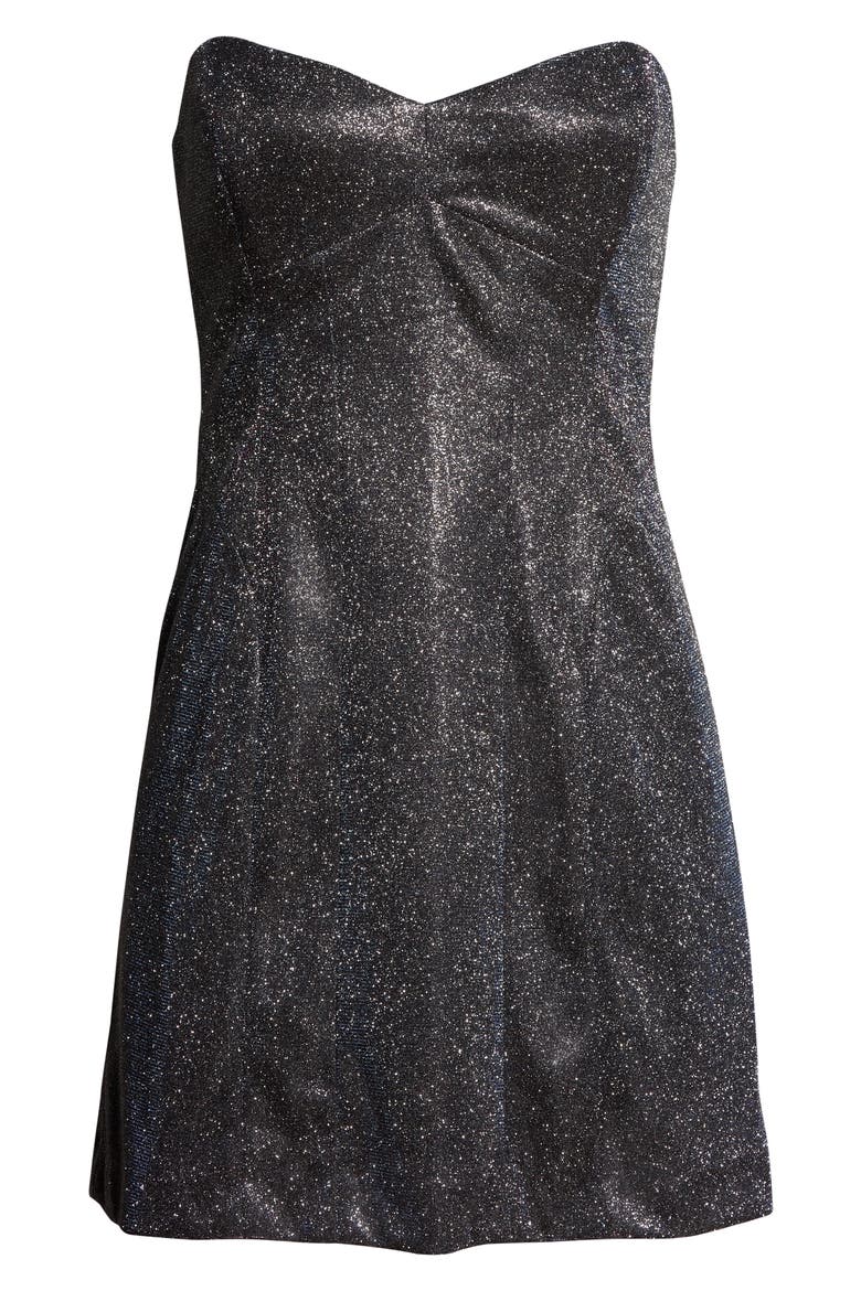 Bustier Minidress, Alternate, color, GUNMETAL
