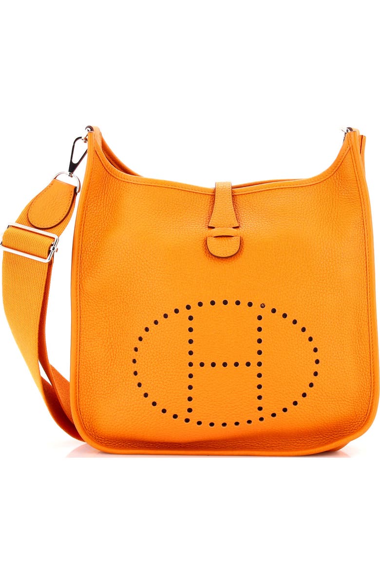 Pre-Owned Hermes Evelyne Bag Gen III Clemence PM, Main, color, Abricot
