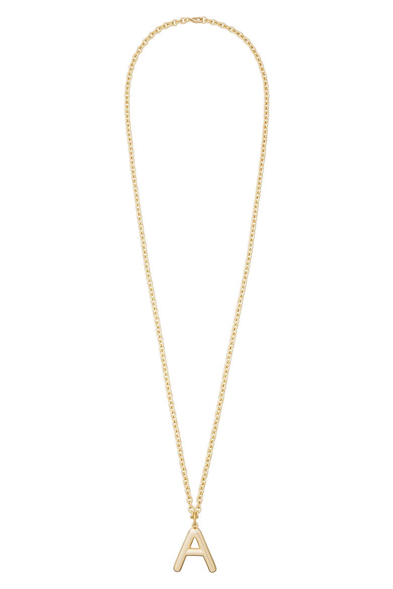 The Big Puffy Initial Pendant Necklace, Main, color, GOLD - A