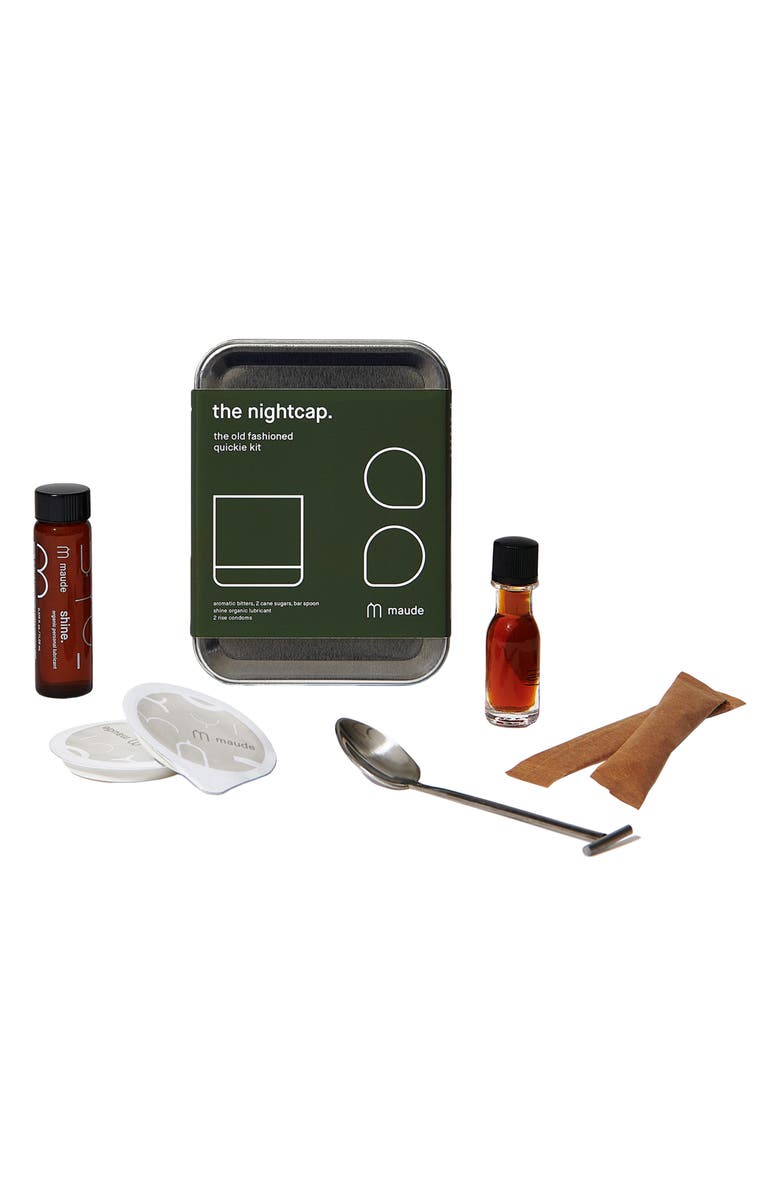 maude The Nightcap Old Fashioned Cocktail Mix & Lubricant Set, Main, color,