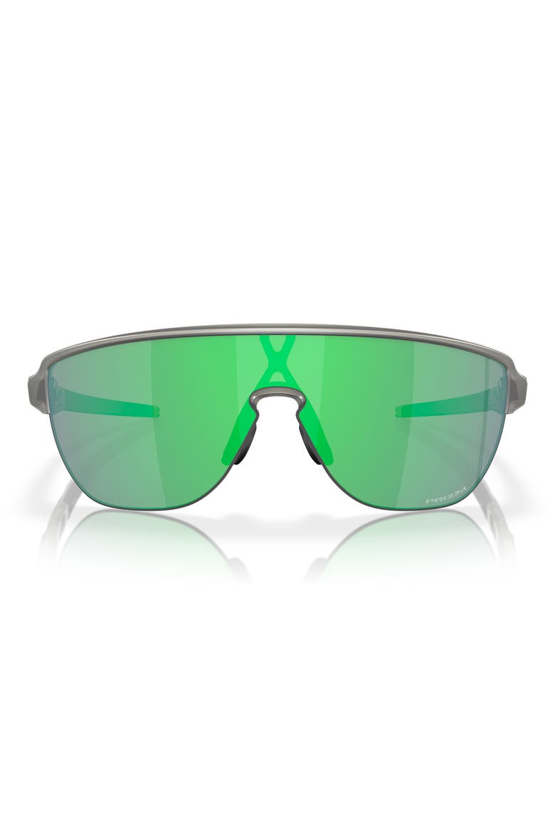 42mm Corridor Rectangle Shield Sunglasses, Main, color, GREY METAL