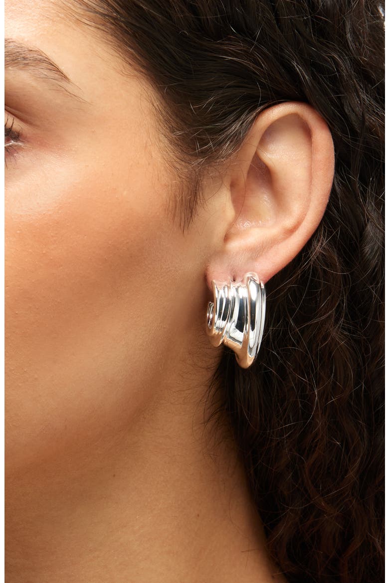 Leona Hoop Earrings, Alternate, color, HIGH POLISH SILVER