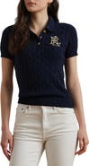 Lauren Ralph Lauren Cable Knit Cotton Polo Sweater
