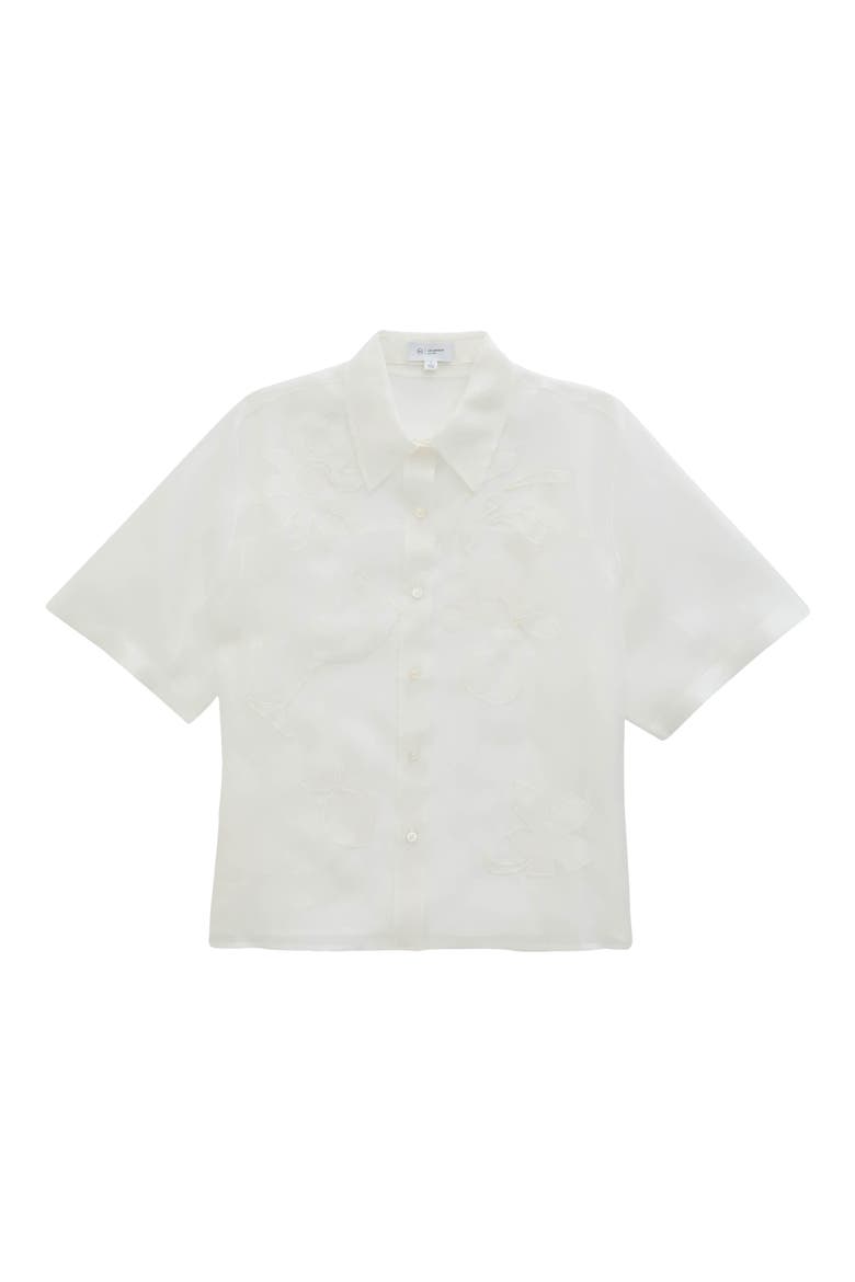 Emma Patch Sheer Silk Shirt, Alternate, color, TIPSY SUN