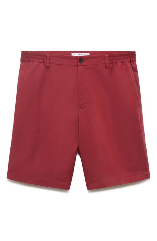 Mango Elastic Waist Shorts In Red